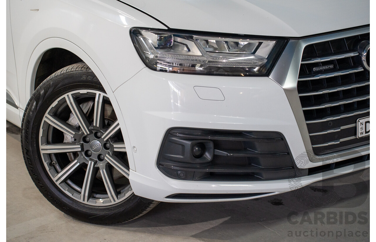 01/2018 Audi Q7 3.0 TDI Quattro (AWD) 4M MY18 4d Wagon Carrara White Turbo Diesel V6 3.0L - 7 Seater