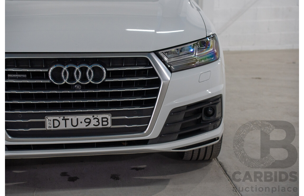 01/2018 Audi Q7 3.0 TDI Quattro (AWD) 4M MY18 4d Wagon Carrara White Turbo Diesel V6 3.0L - 7 Seater