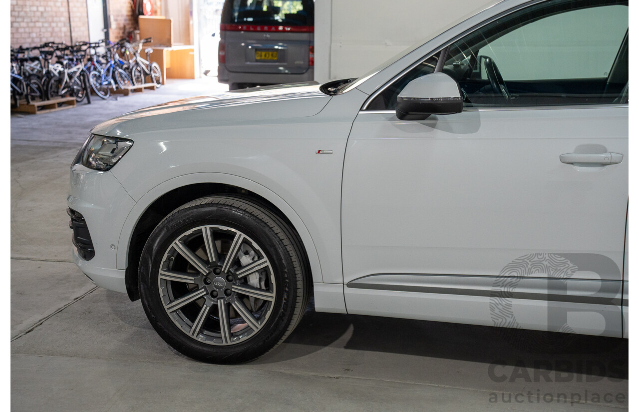 01/2018 Audi Q7 3.0 TDI Quattro (AWD) 4M MY18 4d Wagon Carrara White Turbo Diesel V6 3.0L - 7 Seater