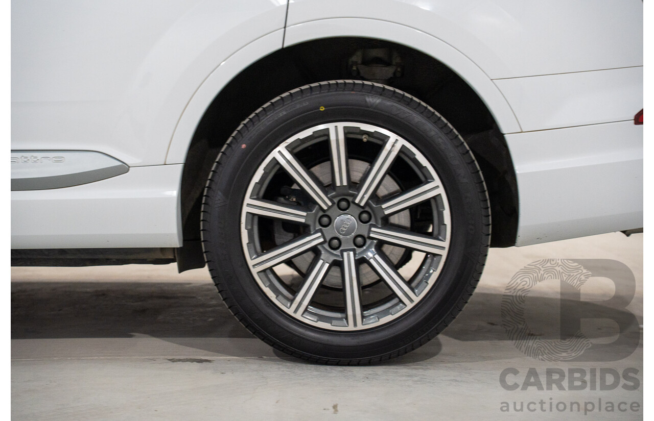 01/2018 Audi Q7 3.0 TDI Quattro (AWD) 4M MY18 4d Wagon Carrara White Turbo Diesel V6 3.0L - 7 Seater