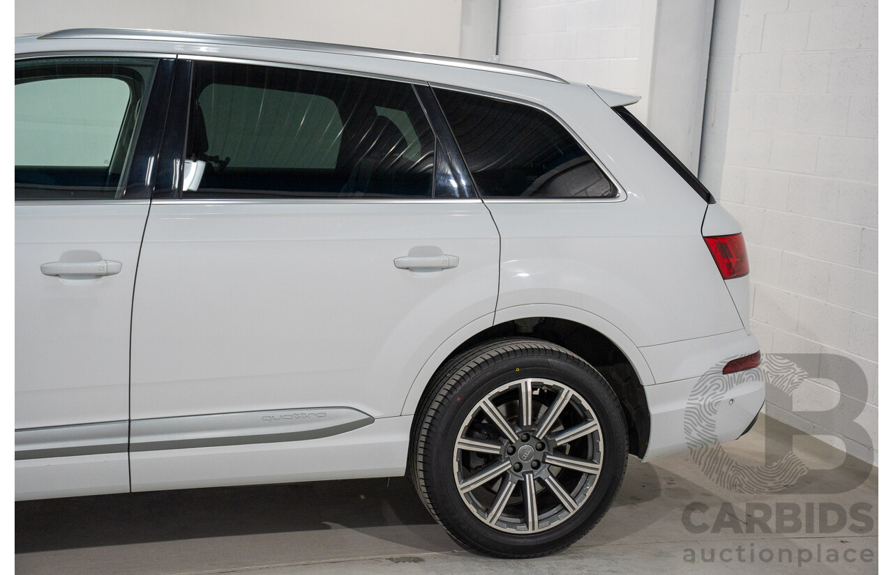 01/2018 Audi Q7 3.0 TDI Quattro (AWD) 4M MY18 4d Wagon Carrara White Turbo Diesel V6 3.0L - 7 Seater