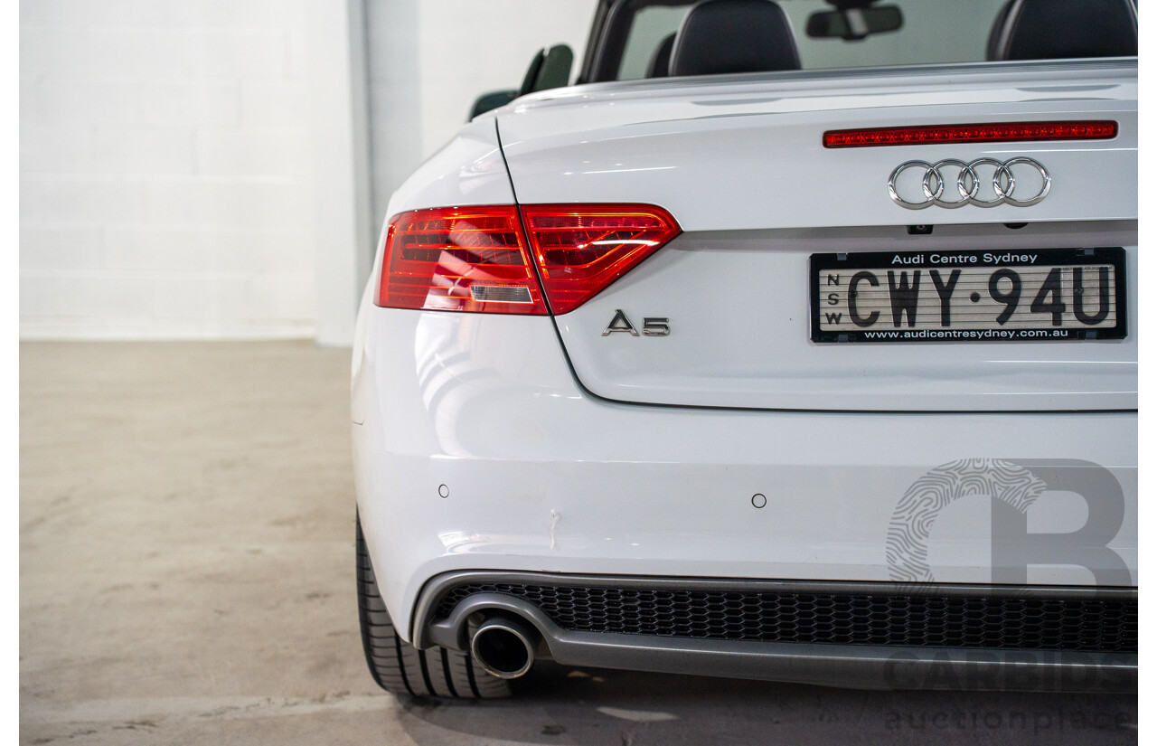 11/2014 Audi A5 3.0 TDI Quattro (AWD) S-Line Package 8T MY14 2d Cabriolet White Turbo Diesel 3.0L