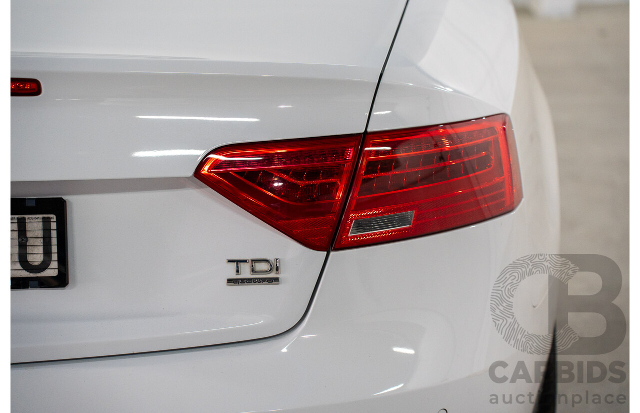 11/2014 Audi A5 3.0 TDI Quattro (AWD) S-Line Package 8T MY14 2d Cabriolet White Turbo Diesel 3.0L