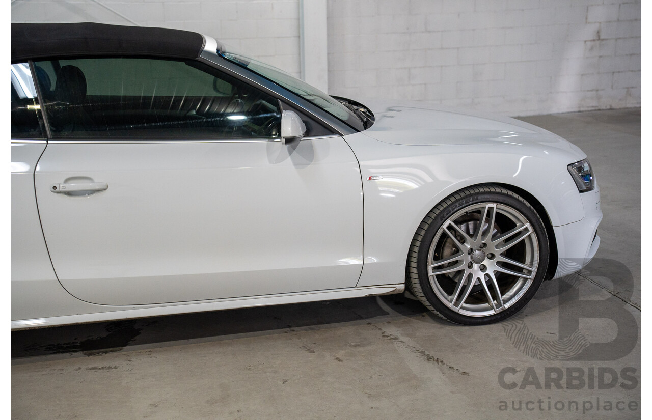 11/2014 Audi A5 3.0 TDI Quattro (AWD) S-Line Package 8T MY14 2d Cabriolet White Turbo Diesel 3.0L