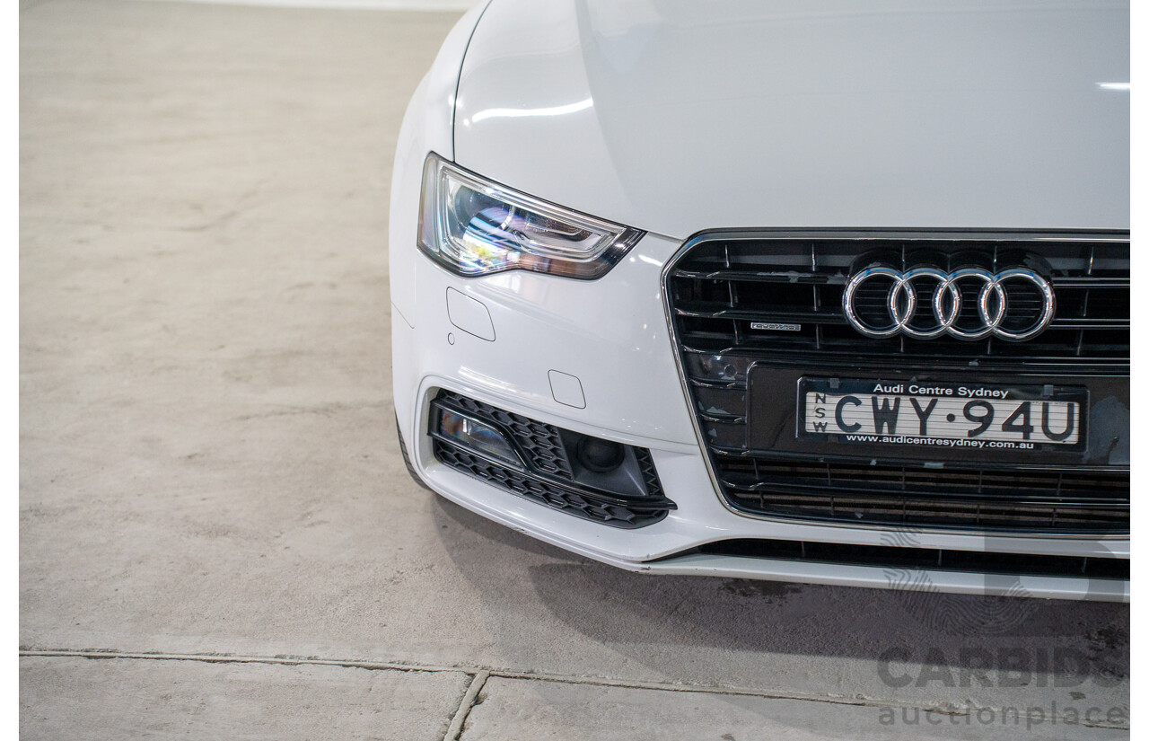 11/2014 Audi A5 3.0 TDI Quattro (AWD) S-Line Package 8T MY14 2d Cabriolet White Turbo Diesel 3.0L