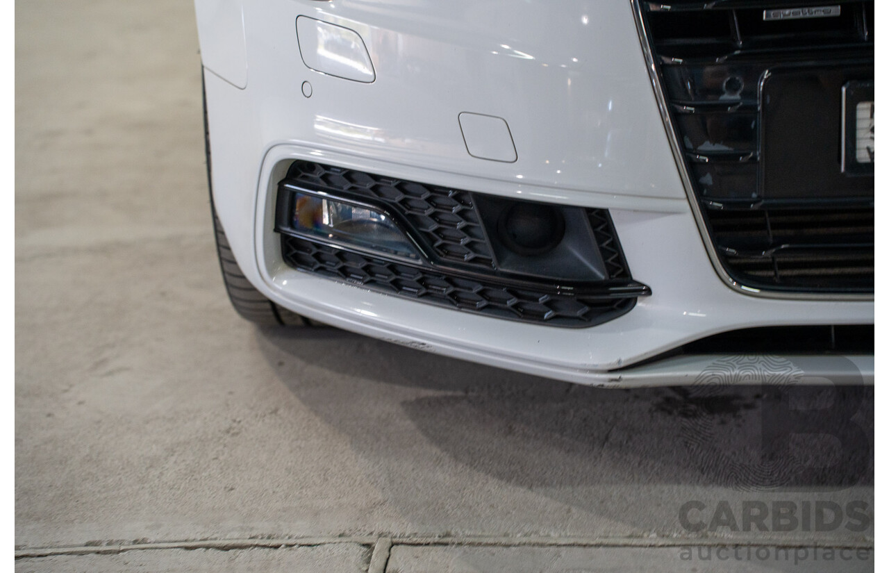 11/2014 Audi A5 3.0 TDI Quattro (AWD) S-Line Package 8T MY14 2d Cabriolet White Turbo Diesel 3.0L
