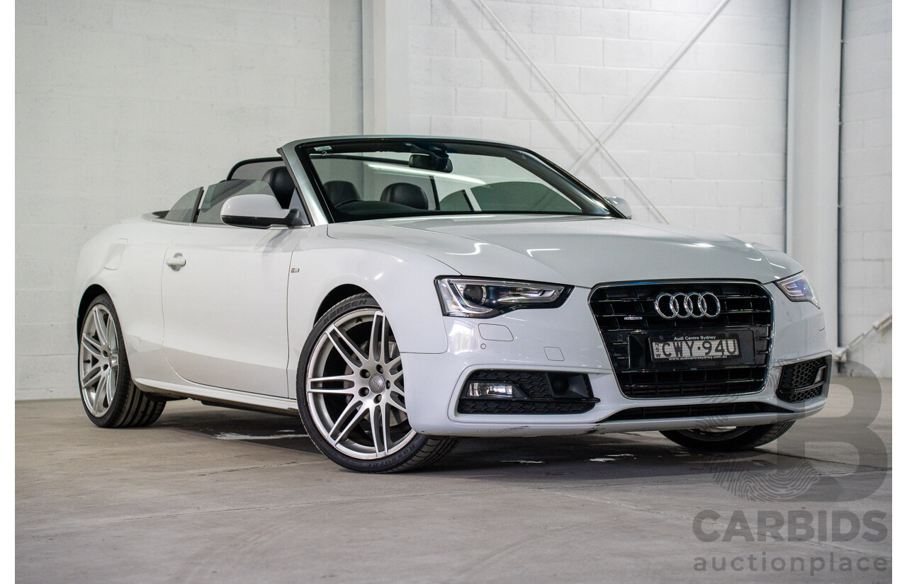 11/2014 Audi A5 3.0 TDI Quattro (AWD) S-Line Package 8T MY14 2d Cabriolet White Turbo Diesel 3.0L