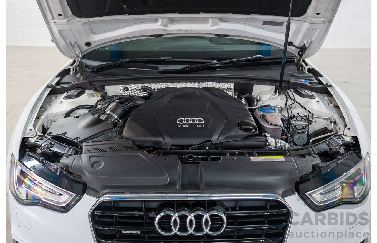 11/2014 Audi A5 3.0 TDI Quattro (AWD) S-Line Package 8T MY14 2d Cabriolet White Turbo Diesel 3.0L
