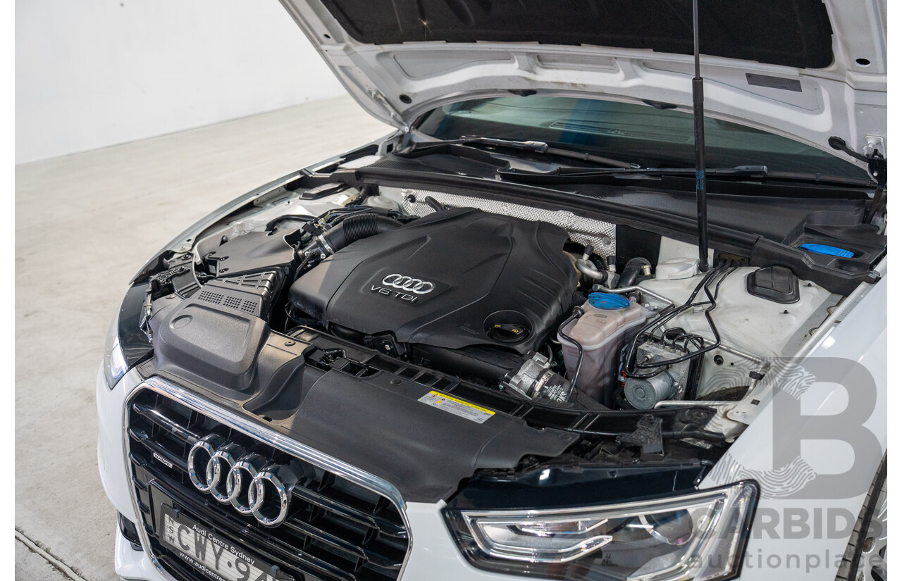 11/2014 Audi A5 3.0 TDI Quattro (AWD) S-Line Package 8T MY14 2d Cabriolet White Turbo Diesel 3.0L