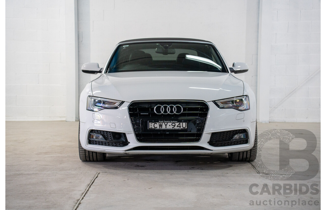 11/2014 Audi A5 3.0 TDI Quattro (AWD) S-Line Package 8T MY14 2d Cabriolet White Turbo Diesel 3.0L