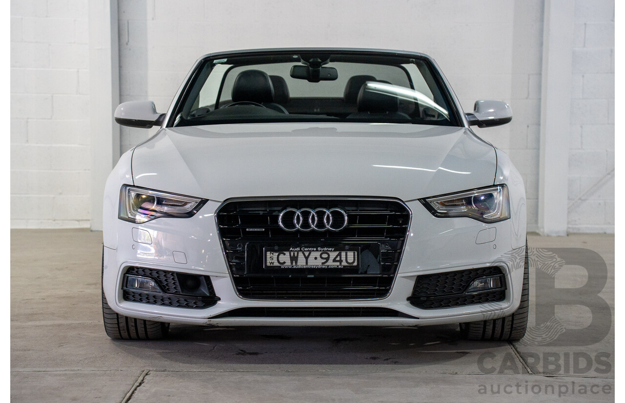 11/2014 Audi A5 3.0 TDI Quattro (AWD) S-Line Package 8T MY14 2d Cabriolet White Turbo Diesel 3.0L