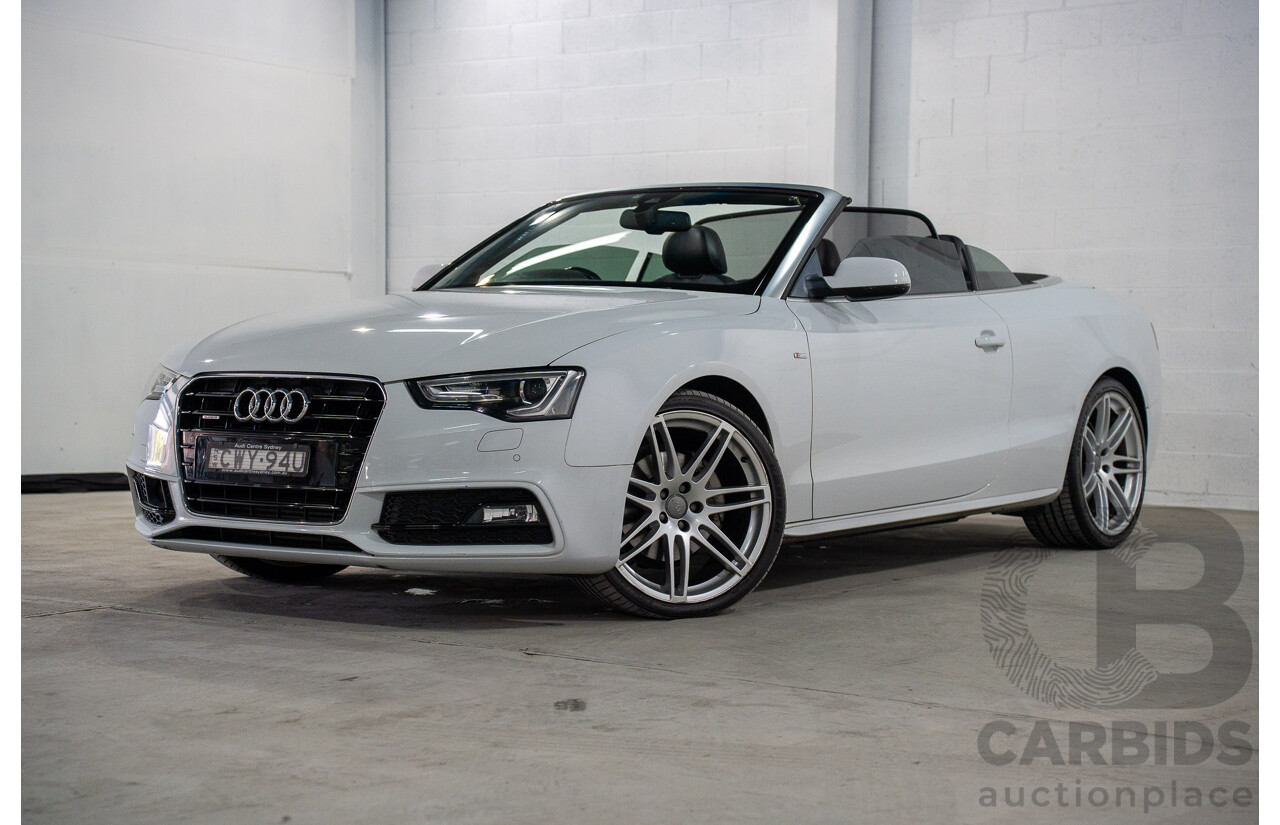 11/2014 Audi A5 3.0 TDI Quattro (AWD) S-Line Package 8T MY14 2d Cabriolet White Turbo Diesel 3.0L
