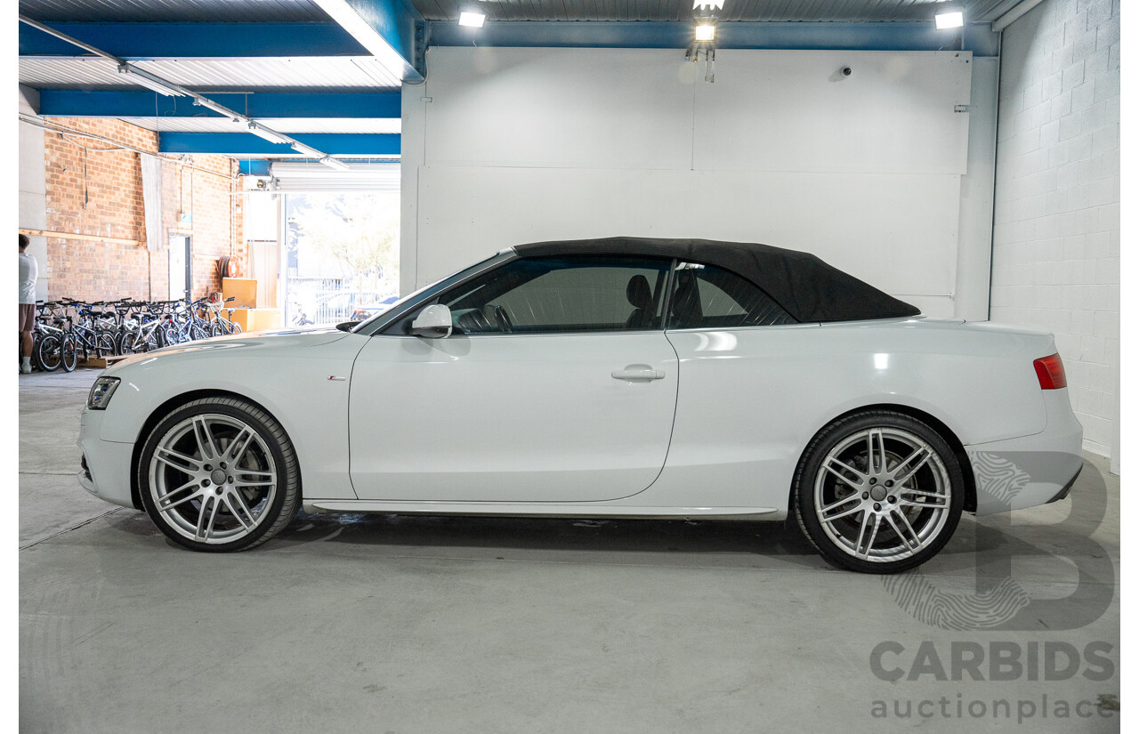 11/2014 Audi A5 3.0 TDI Quattro (AWD) S-Line Package 8T MY14 2d Cabriolet White Turbo Diesel 3.0L