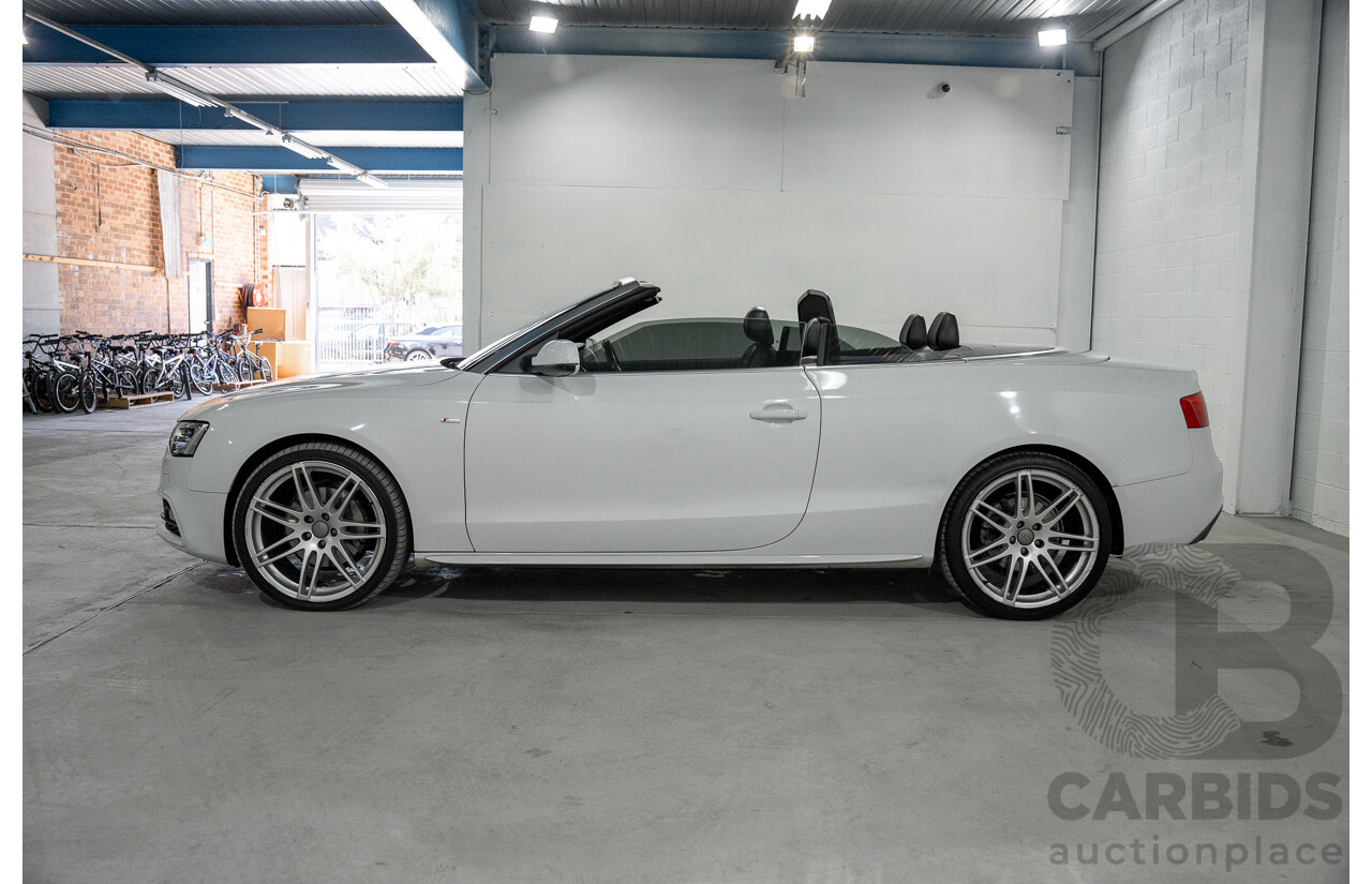 11/2014 Audi A5 3.0 TDI Quattro (AWD) S-Line Package 8T MY14 2d Cabriolet White Turbo Diesel 3.0L
