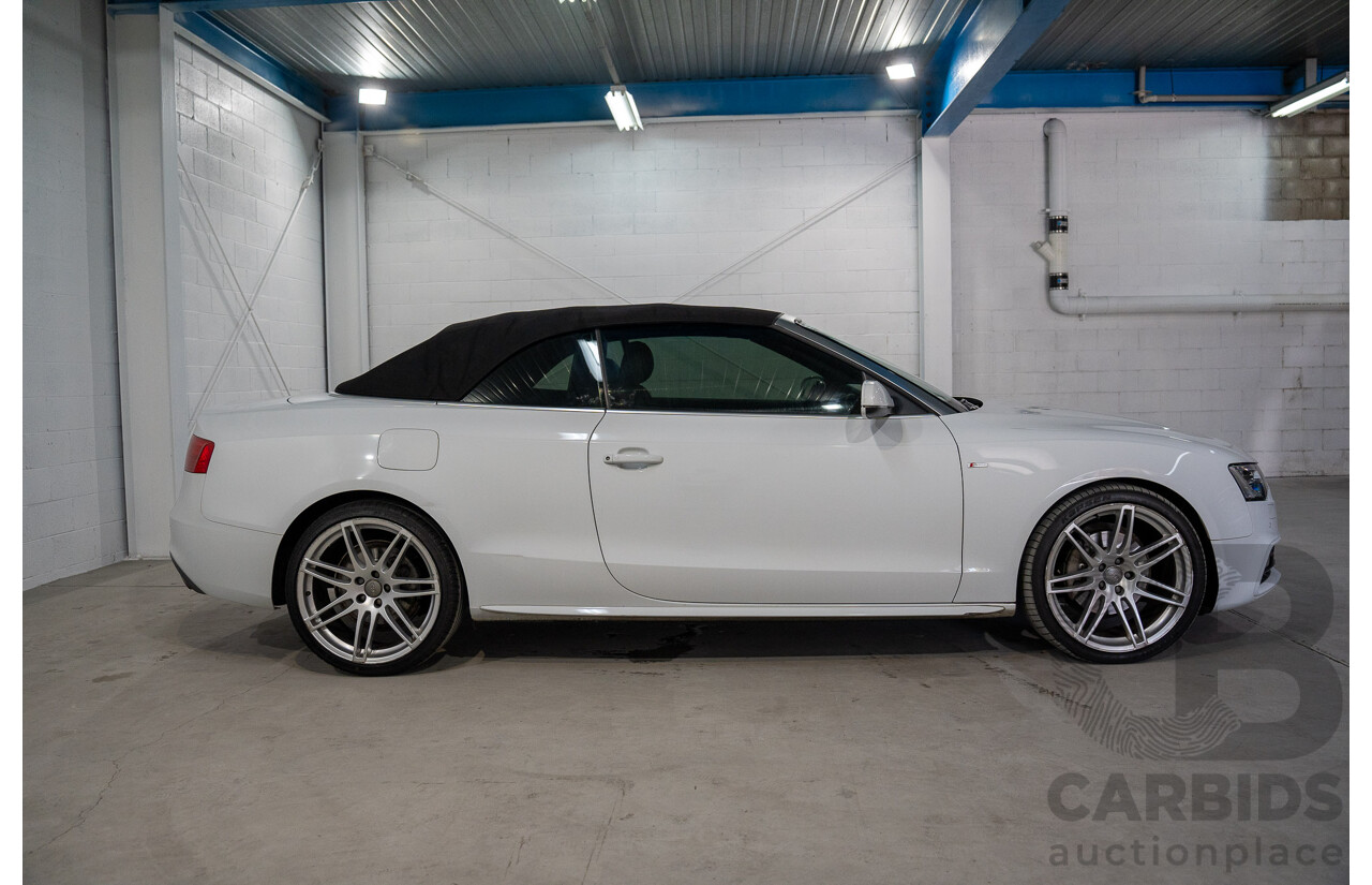 11/2014 Audi A5 3.0 TDI Quattro (AWD) S-Line Package 8T MY14 2d Cabriolet White Turbo Diesel 3.0L