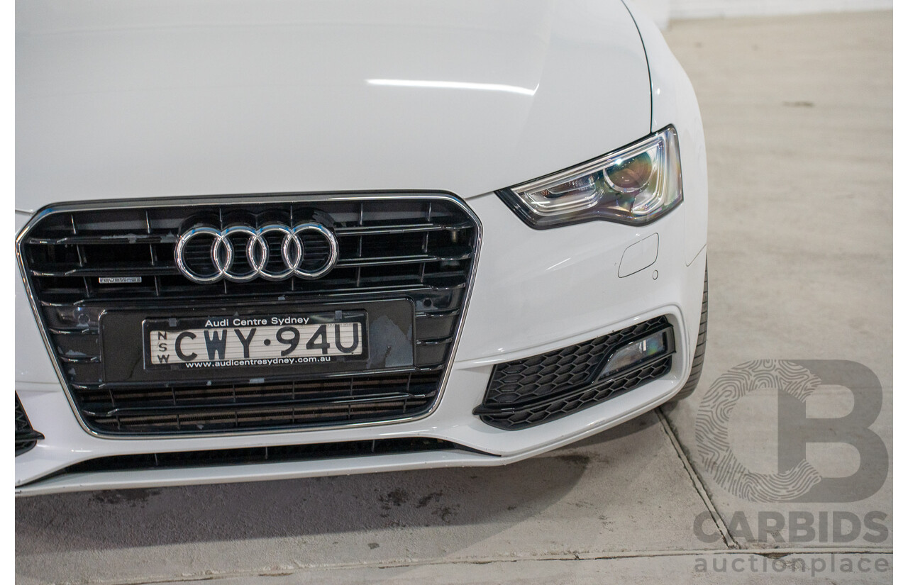 11/2014 Audi A5 3.0 TDI Quattro (AWD) S-Line Package 8T MY14 2d Cabriolet White Turbo Diesel 3.0L
