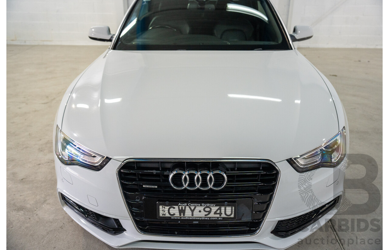 11/2014 Audi A5 3.0 TDI Quattro (AWD) S-Line Package 8T MY14 2d Cabriolet White Turbo Diesel 3.0L