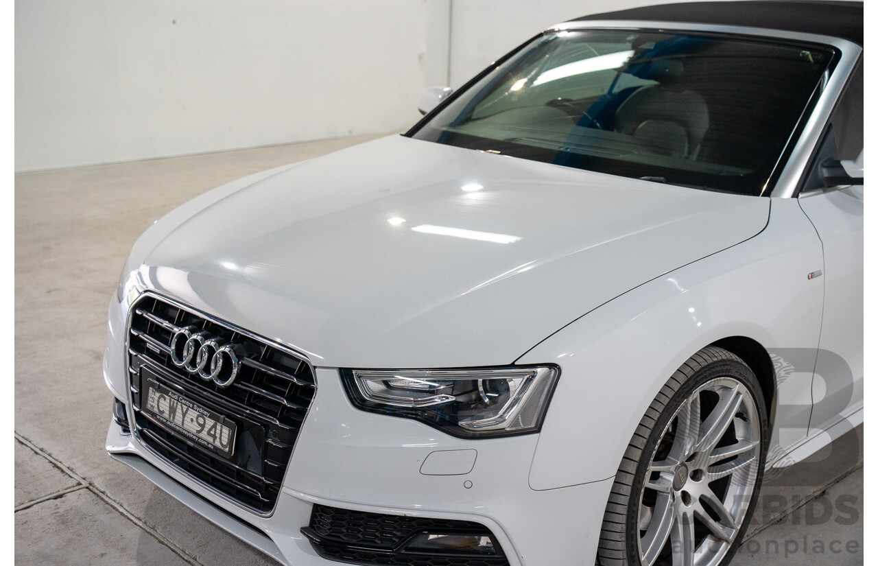 11/2014 Audi A5 3.0 TDI Quattro (AWD) S-Line Package 8T MY14 2d Cabriolet White Turbo Diesel 3.0L