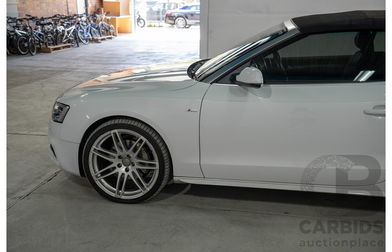 11/2014 Audi A5 3.0 TDI Quattro (AWD) S-Line Package 8T MY14 2d Cabriolet White Turbo Diesel 3.0L