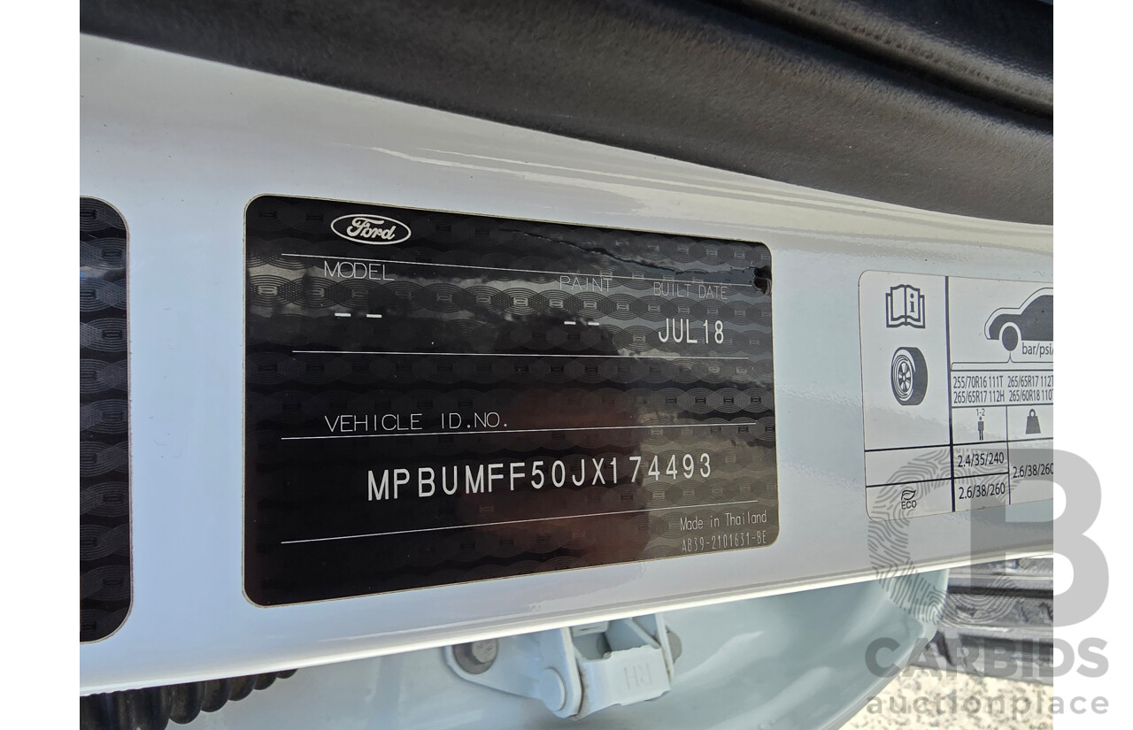 8/2018 Ford Ranger XLT 3.2 (4x4) MY19 PX MKIII 4d Dual Cab Utility Frozen White Turbo Diesel 3.2L