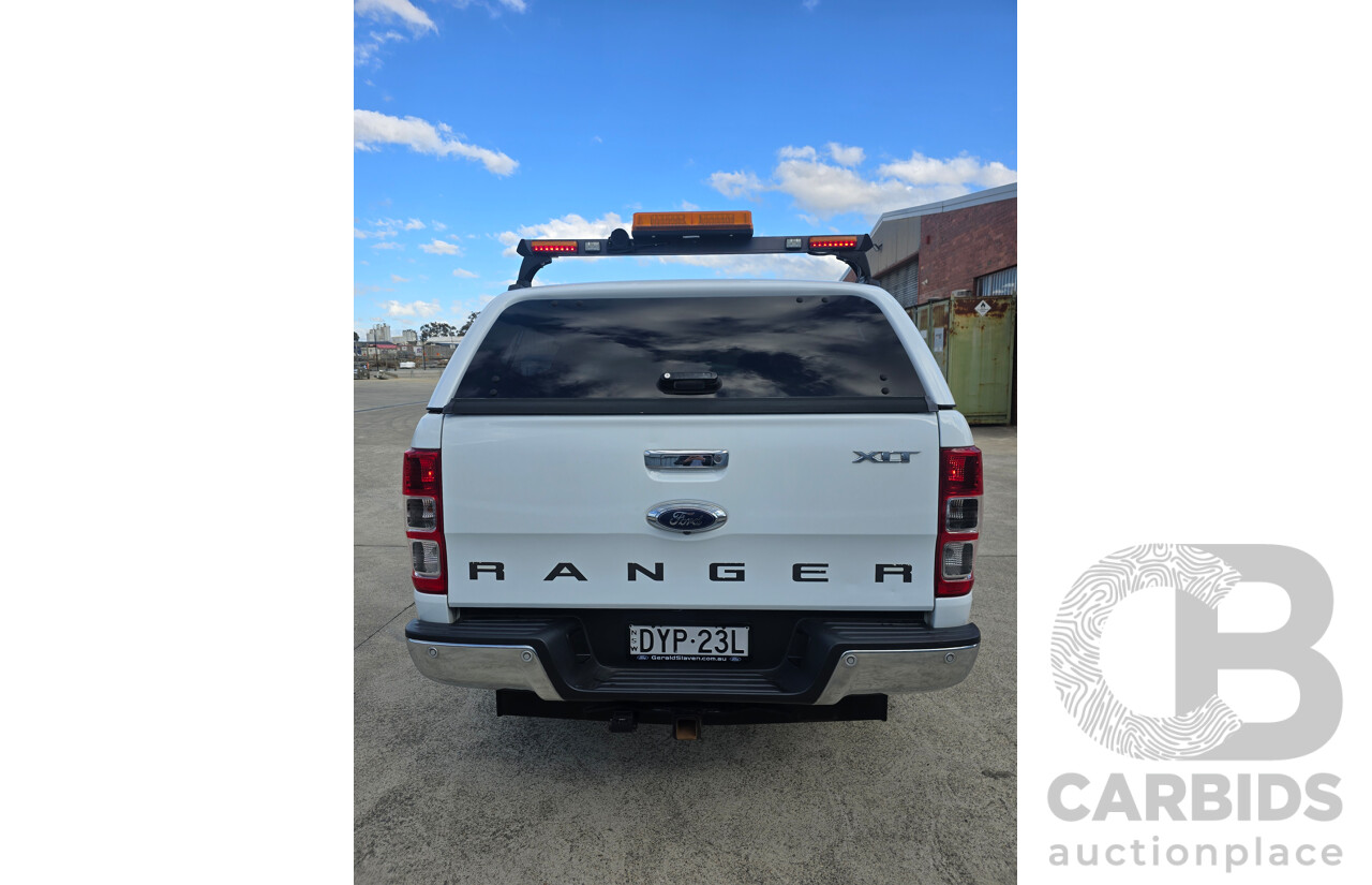 8/2018 Ford Ranger XLT 3.2 (4x4) MY19 PX MKIII 4d Dual Cab Utility Frozen White Turbo Diesel 3.2L