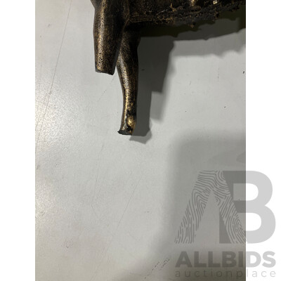 Reproduction Cast Iron Greyhound with Damaged Front Legs