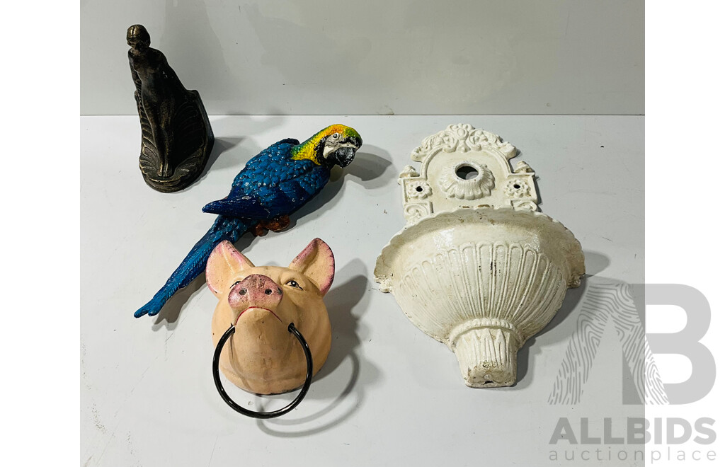 Collection of Painted Cast Iron Decorator Items