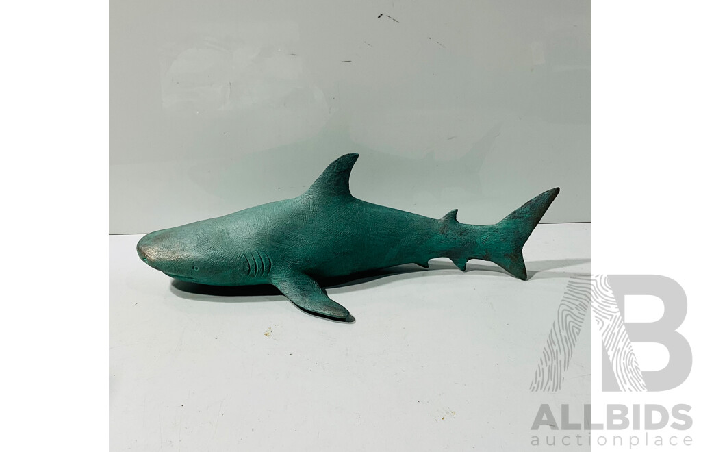 Composite Painted Shark Statue