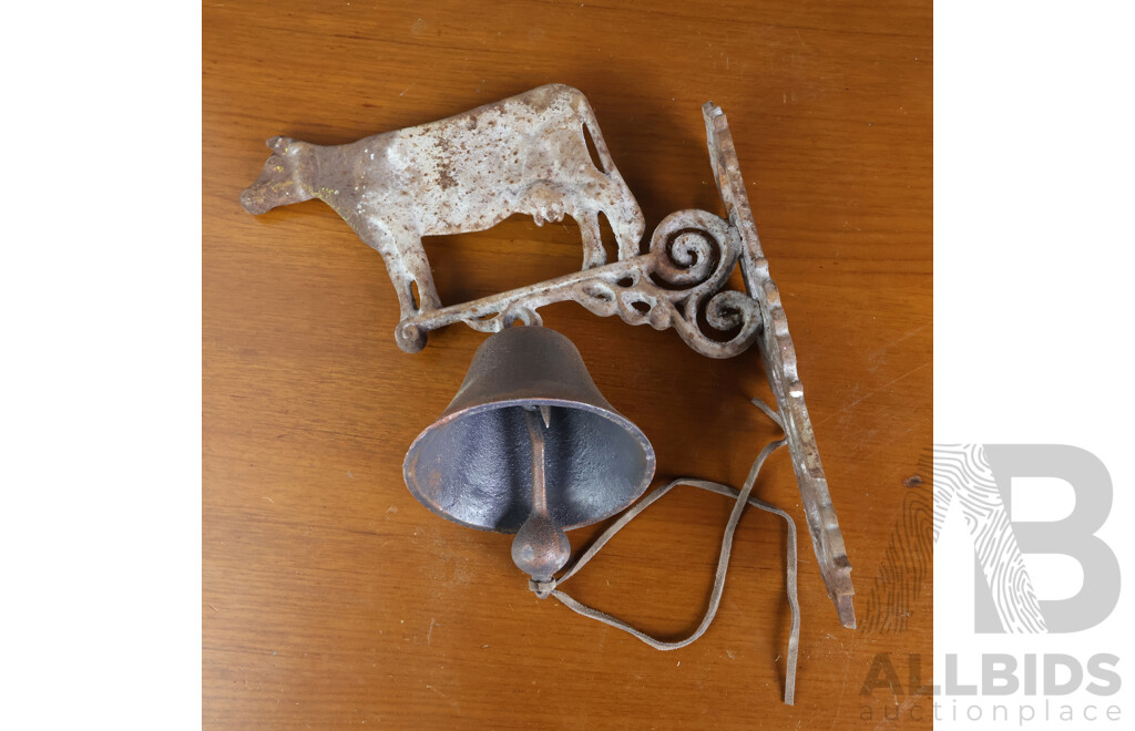 Reproduction Cast Iron Wall Mount Dairy Bell