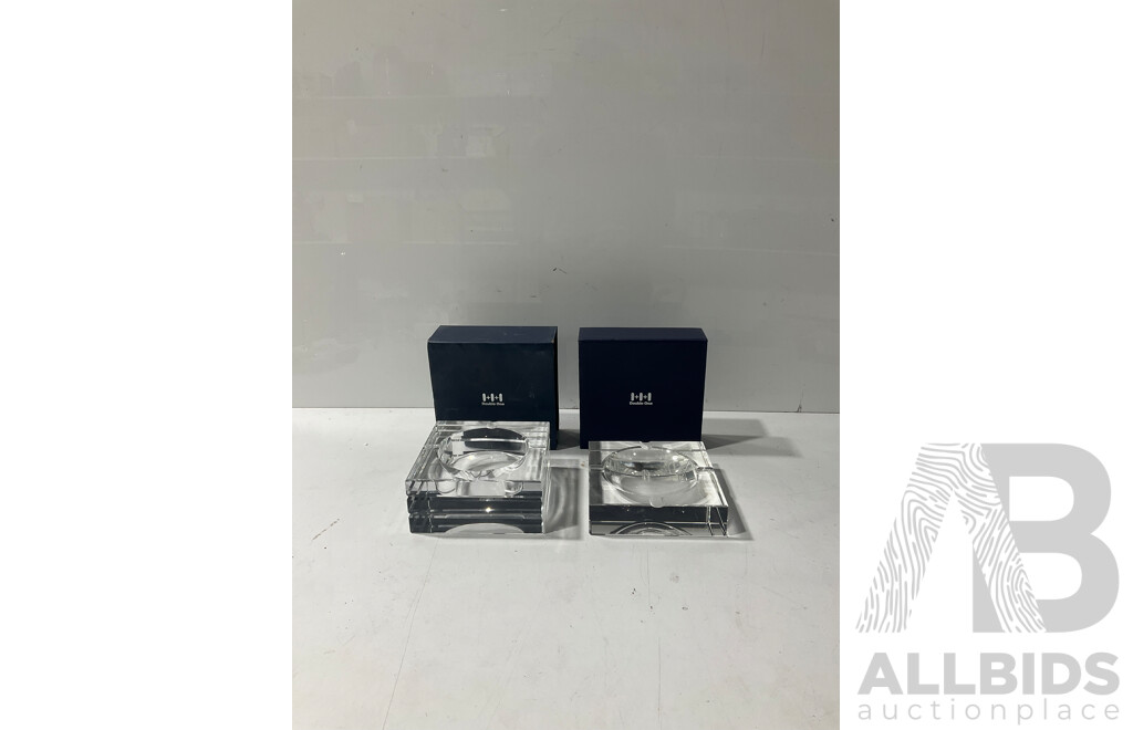 Pair of Glass Ashtrays From Double One