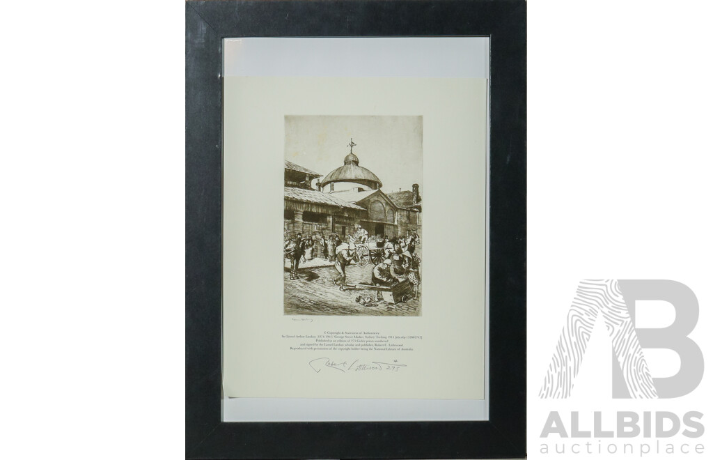 Lionel Lindsay, (Late 19th/20th Centuries, Australian, 1874-1961), George St. Market, Sydney, Limited Edition Giclee Print of Original Etching, 49 x 36 cm (frame)