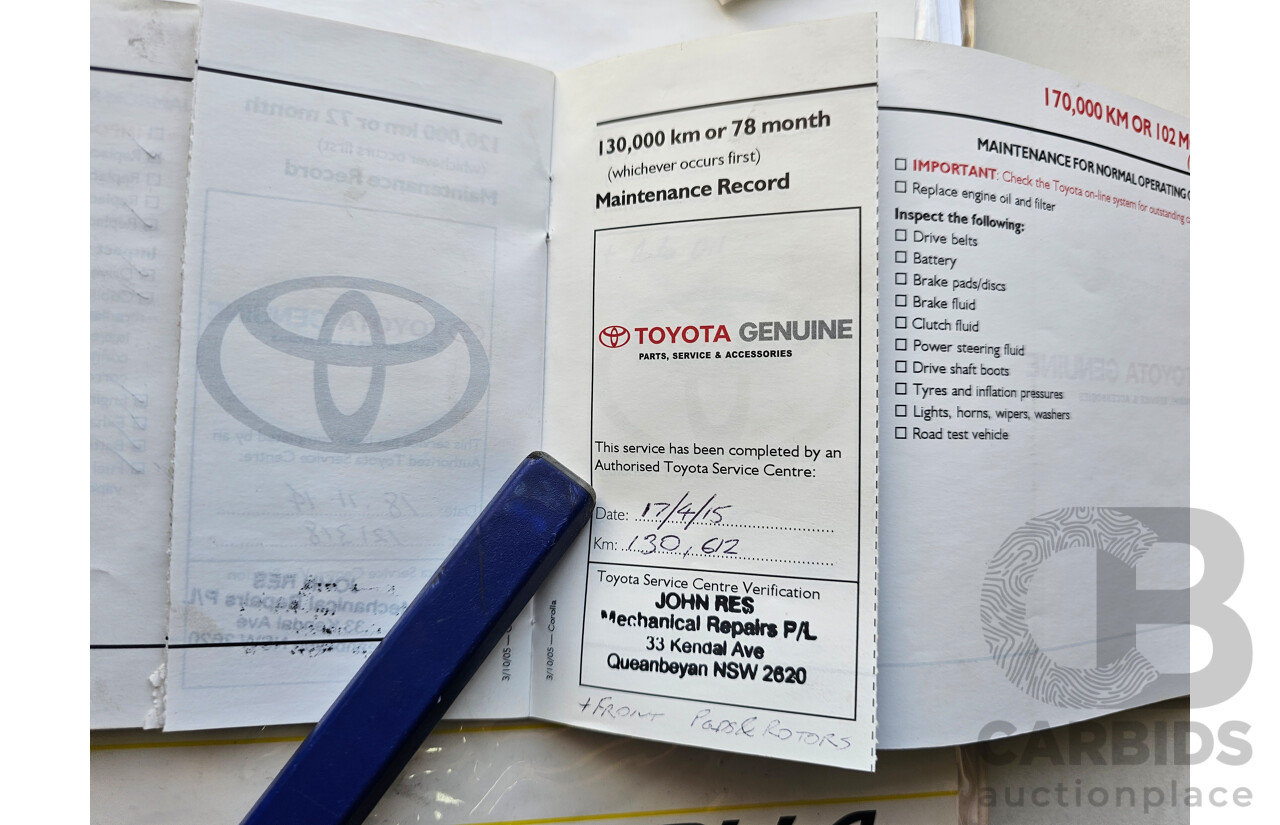 2/2006 Toyota Corolla Ascent ZZE122R 4d Wagon Grey 1.8L