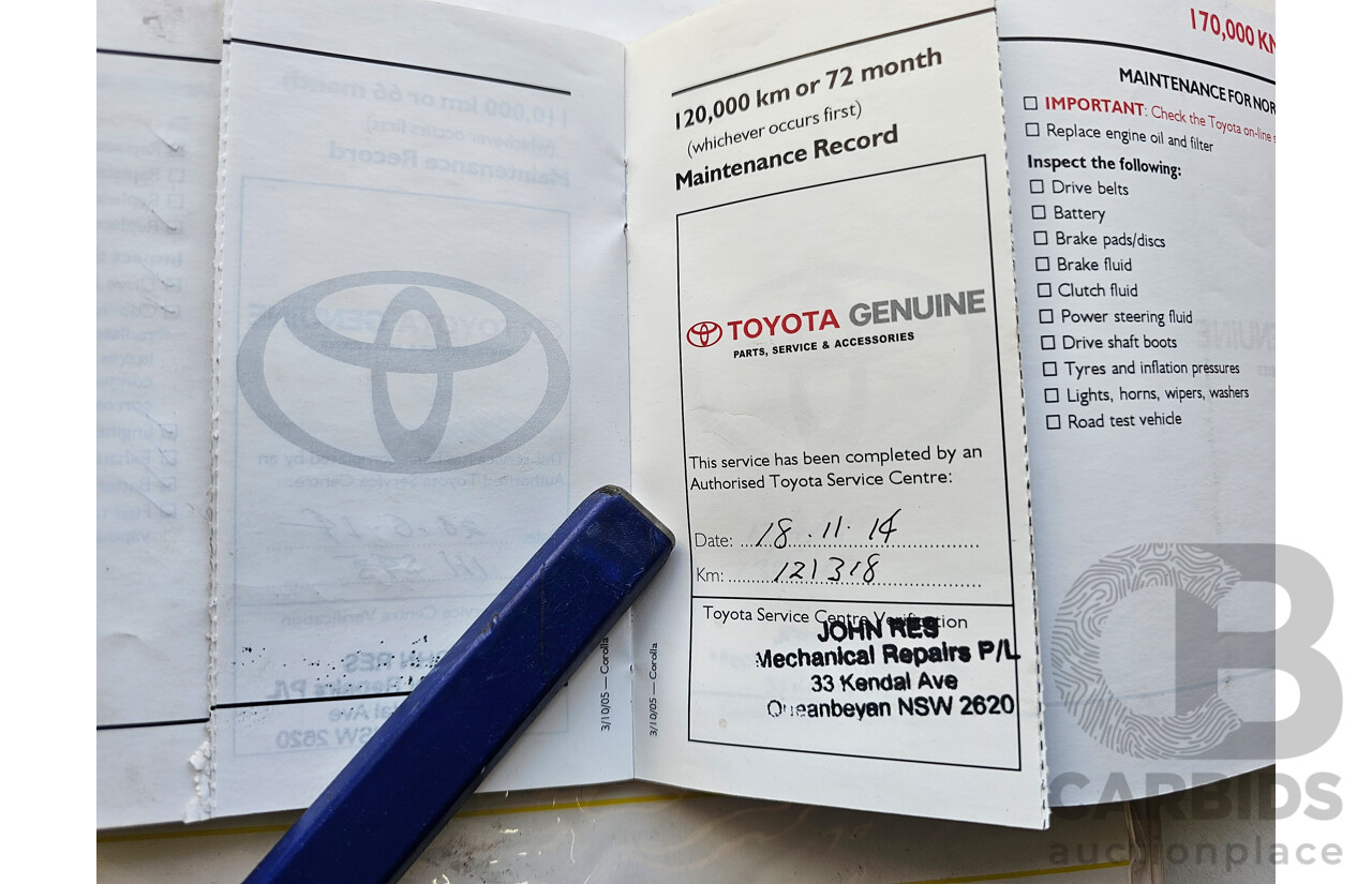 2/2006 Toyota Corolla Ascent ZZE122R 4d Wagon Grey 1.8L