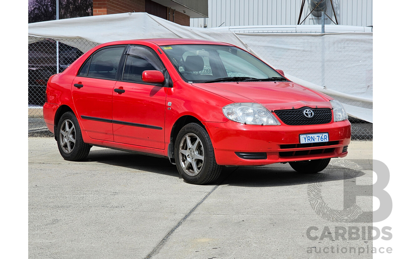 12/2003 Toyota Corolla Ascent ZZE122R 4d Sedan Red 1.8L