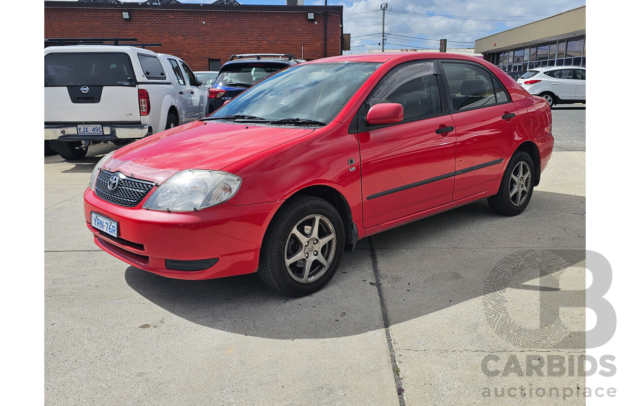 12/2003 Toyota Corolla Ascent ZZE122R 4d Sedan Red 1.8L
