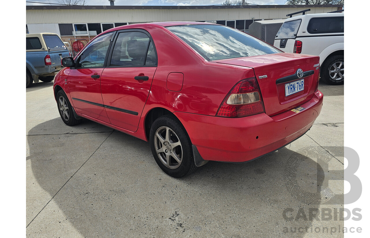 12/2003 Toyota Corolla Ascent ZZE122R 4d Sedan Red 1.8L