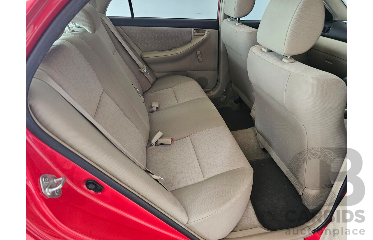 12/2003 Toyota Corolla Ascent ZZE122R 4d Sedan Red 1.8L