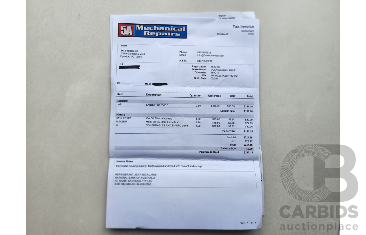 5/2011 Volkswagen Golf 77 TSI 1K MY11 5d Hatchback Silver Or Chrome 1.2L