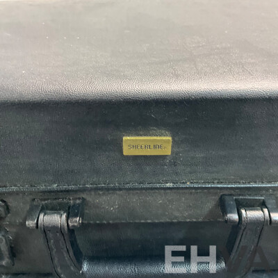 SHEERLINE Vintage Combination Lock Leather Black Briefcase