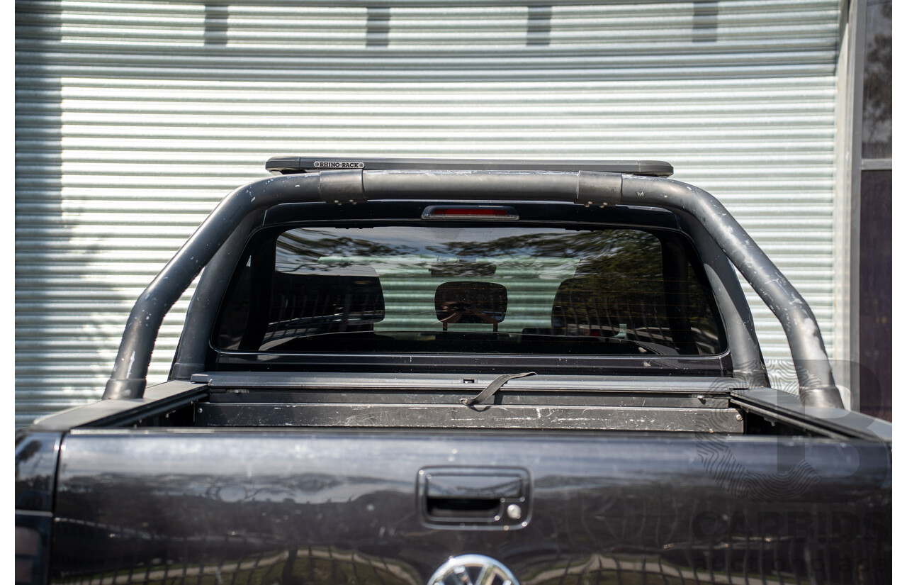 09/2017 Volkswagen Amarok TDI550 Highline (4x4) 2H MY18 4d Dual Cab Utility Deep Black Pearl Turbo Diesel V6 3.0L