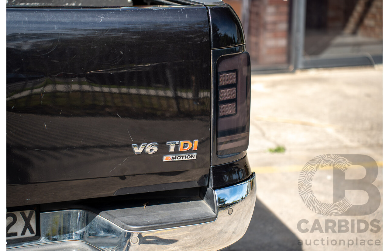 09/2017 Volkswagen Amarok TDI550 Highline (4x4) 2H MY18 4d Dual Cab Utility Deep Black Pearl Turbo Diesel V6 3.0L