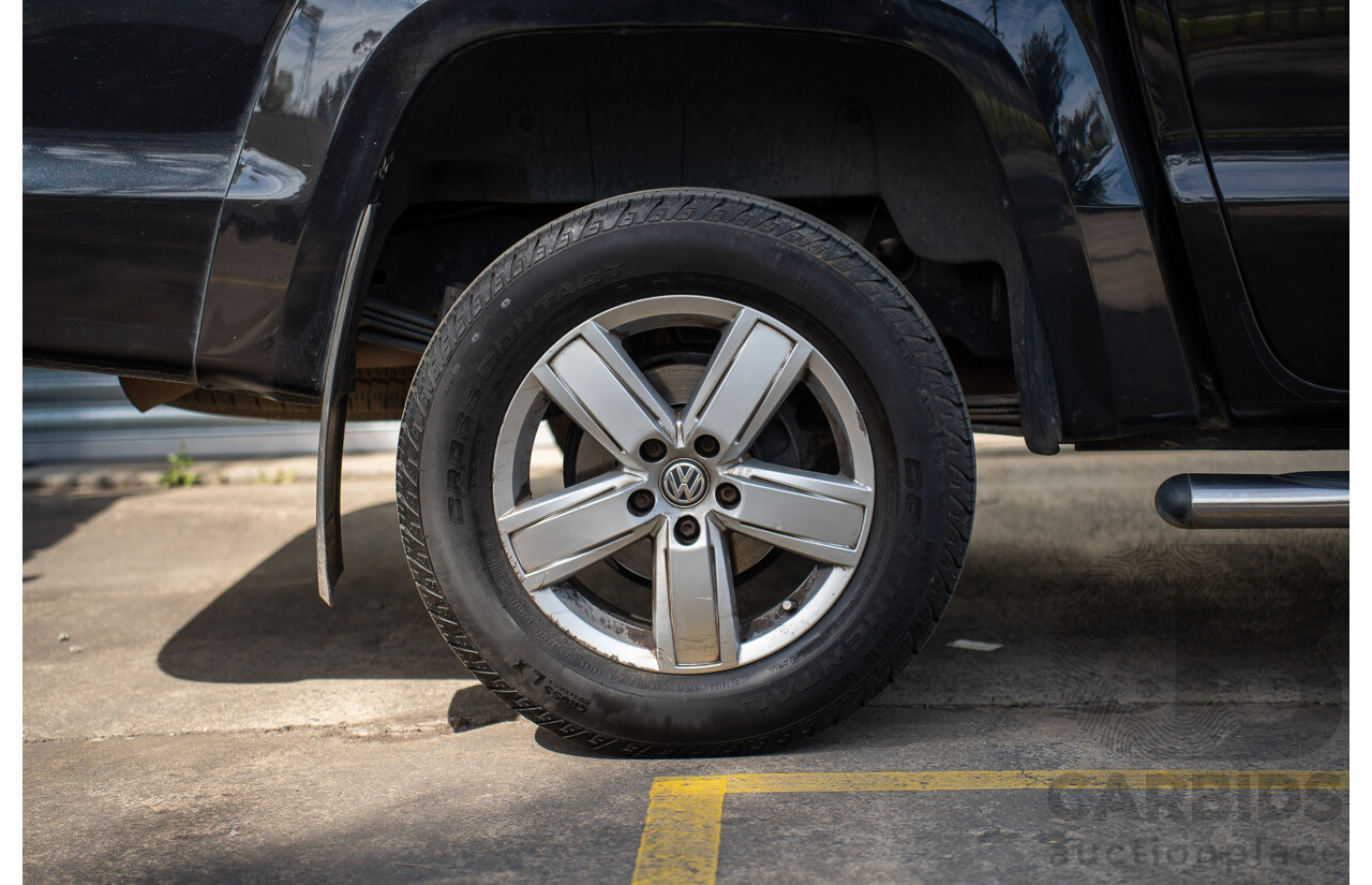 09/2017 Volkswagen Amarok TDI550 Highline (4x4) 2H MY18 4d Dual Cab Utility Deep Black Pearl Turbo Diesel V6 3.0L