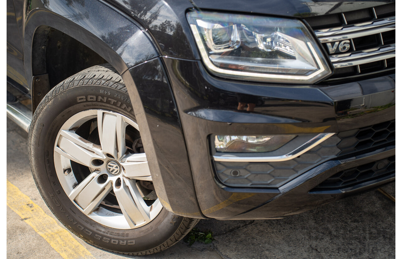 09/2017 Volkswagen Amarok TDI550 Highline (4x4) 2H MY18 4d Dual Cab Utility Deep Black Pearl Turbo Diesel V6 3.0L