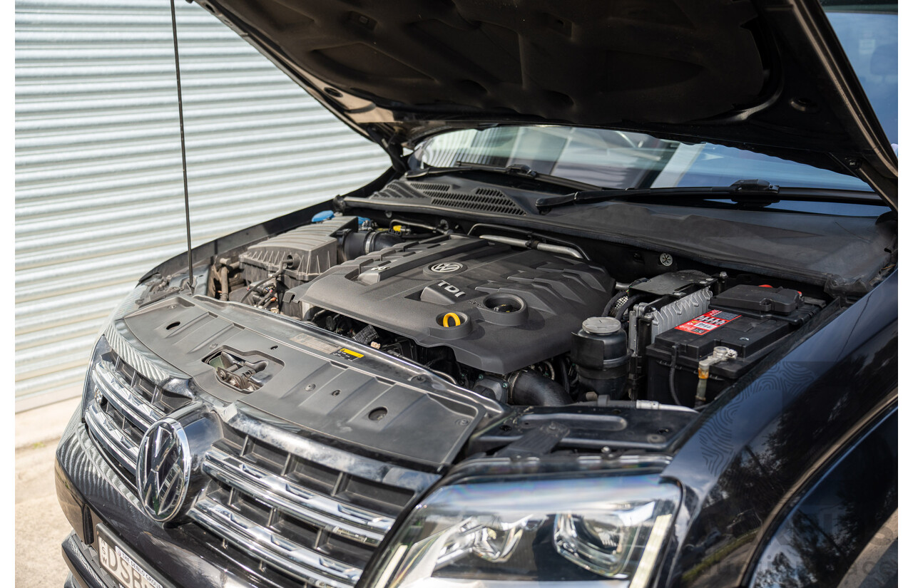 09/2017 Volkswagen Amarok TDI550 Highline (4x4) 2H MY18 4d Dual Cab Utility Deep Black Pearl Turbo Diesel V6 3.0L