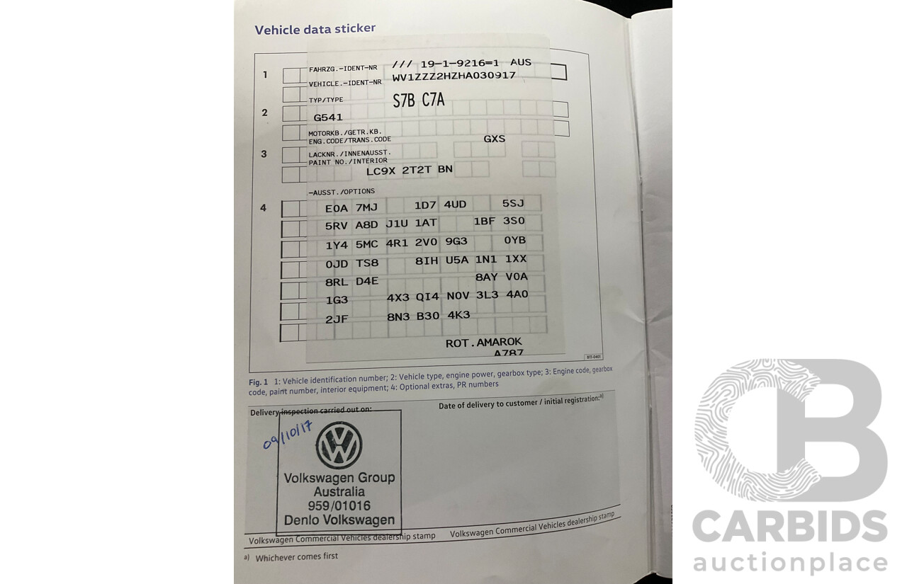 09/2017 Volkswagen Amarok TDI550 Highline (4x4) 2H MY18 4d Dual Cab Utility Deep Black Pearl Turbo Diesel V6 3.0L