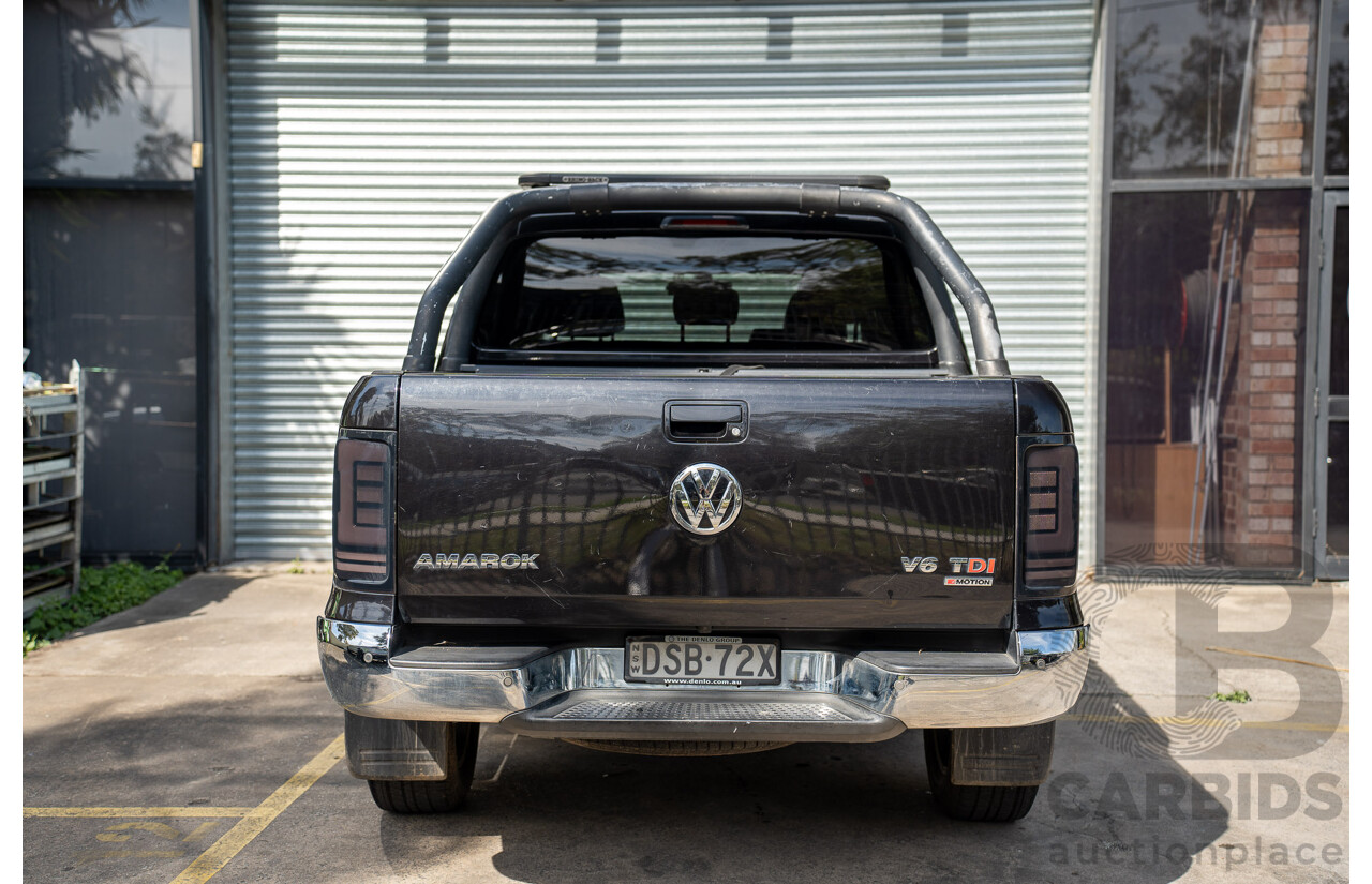 09/2017 Volkswagen Amarok TDI550 Highline (4x4) 2H MY18 4d Dual Cab Utility Deep Black Pearl Turbo Diesel V6 3.0L