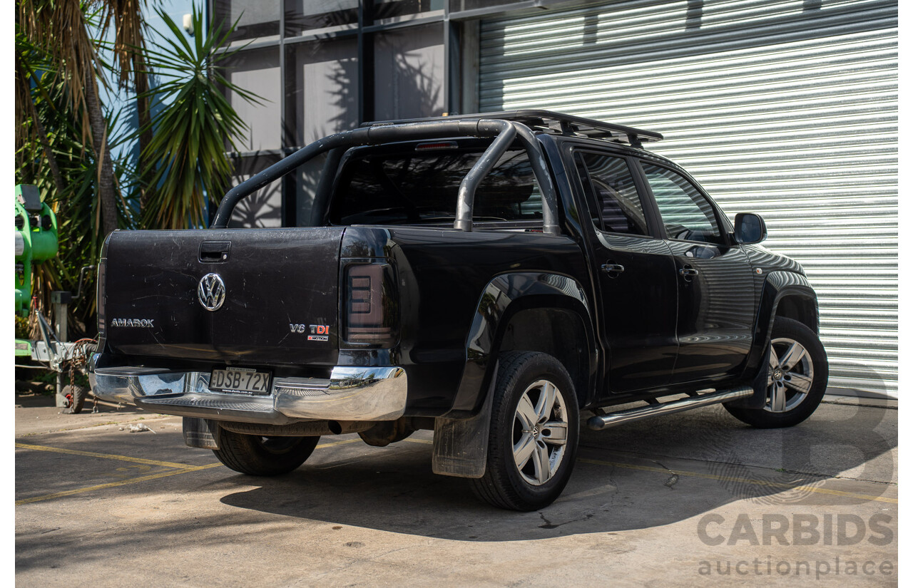 09/2017 Volkswagen Amarok TDI550 Highline (4x4) 2H MY18 4d Dual Cab Utility Deep Black Pearl Turbo Diesel V6 3.0L