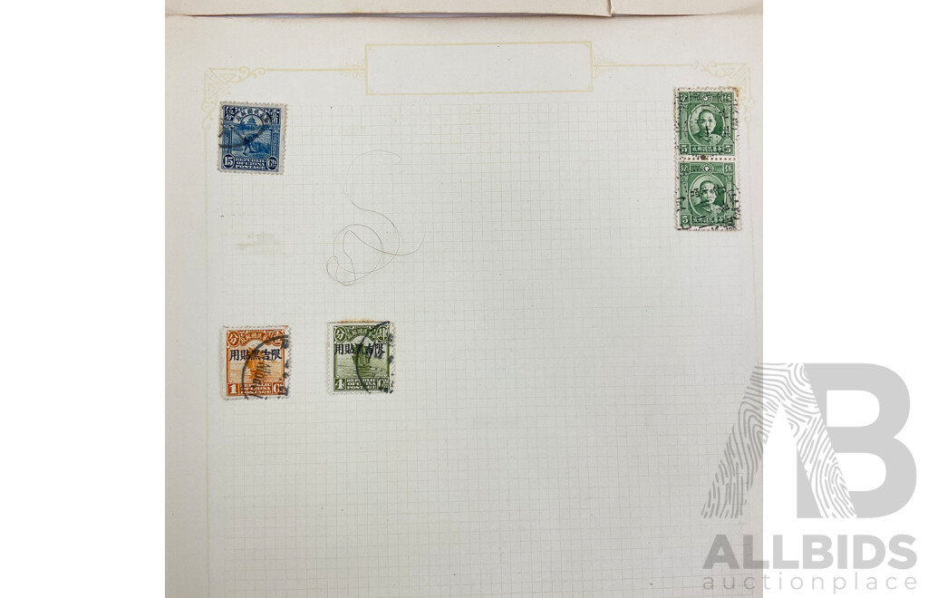 Collection of Chinese Stamps, Examples Spanning 1890's to 1930's, Imperial Chinese Post, Overprints, Half Cent to Twenty Cent