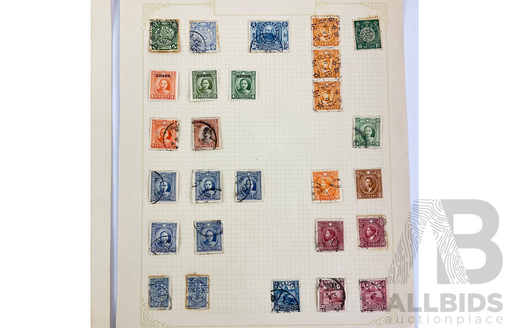 Collection of Chinese Stamps, Examples Spanning 1890's to 1930's, Imperial Chinese Post, Overprints, Half Cent to Twenty Cent