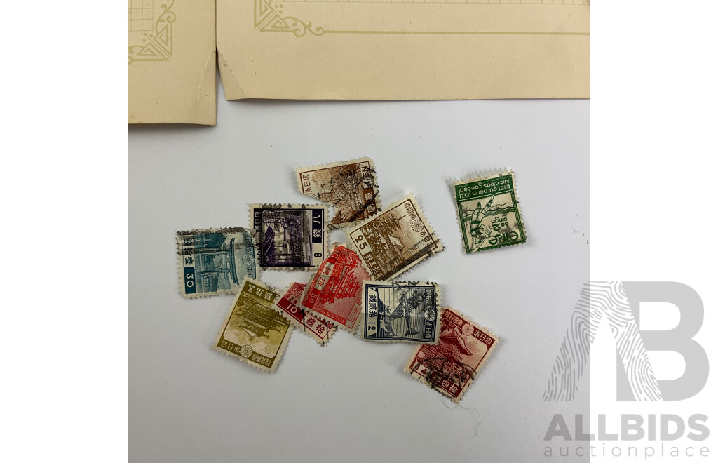 Collection of Japanese Stamps, Examples Spanning 1870's to 1930's, Mint Hinged, Sets, One to Fifty Yen